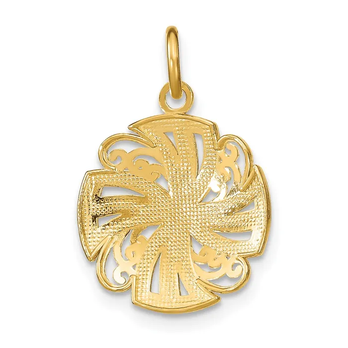 14k Yellow Rhodium Gold wRhodium Pinwheel Medallion Charm Goldia Charm Necklaces