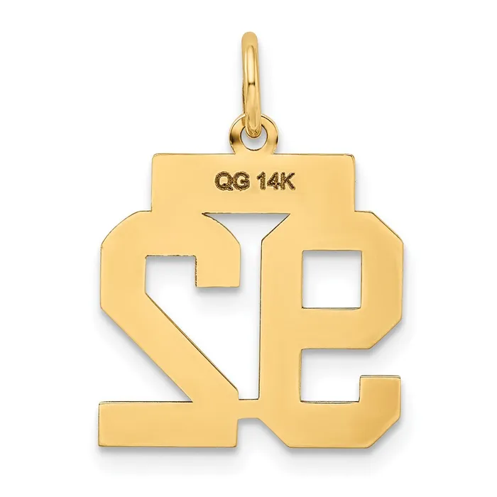 Charm Necklaces 14k Yellow Gold Small Polished Number 92 Charm Goldia