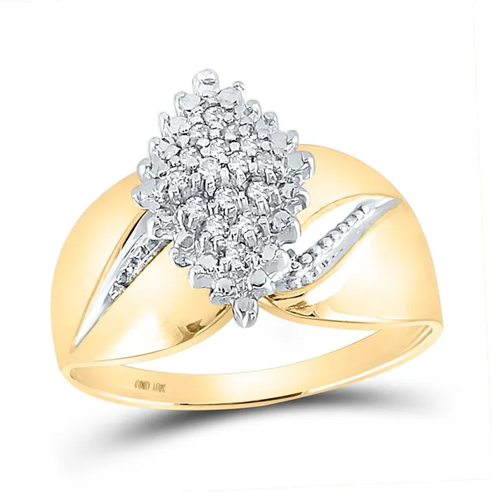 gndatlanta Rings 14k Yellow Gold Round Diamond Oval Marquiseshape Cluster Ring 18 Cttw