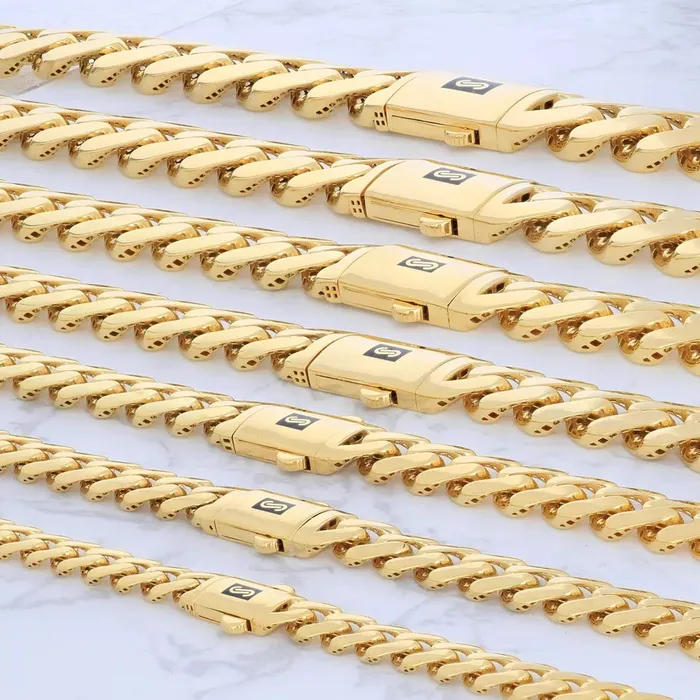 Goldiacom Necklaces 10K Yellow Gold Miami Cuban 6mm Royal Monaco Curb Link Chain Necklace 18 30