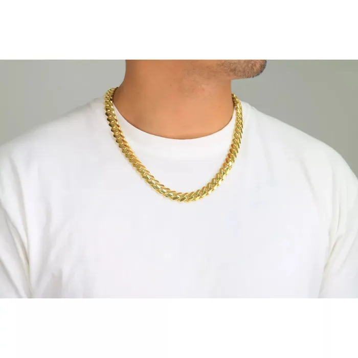 Goldiacom Necklaces 10K Yellow Gold Miami Cuban 6mm Royal Monaco Curb Link Chain Necklace 18 30