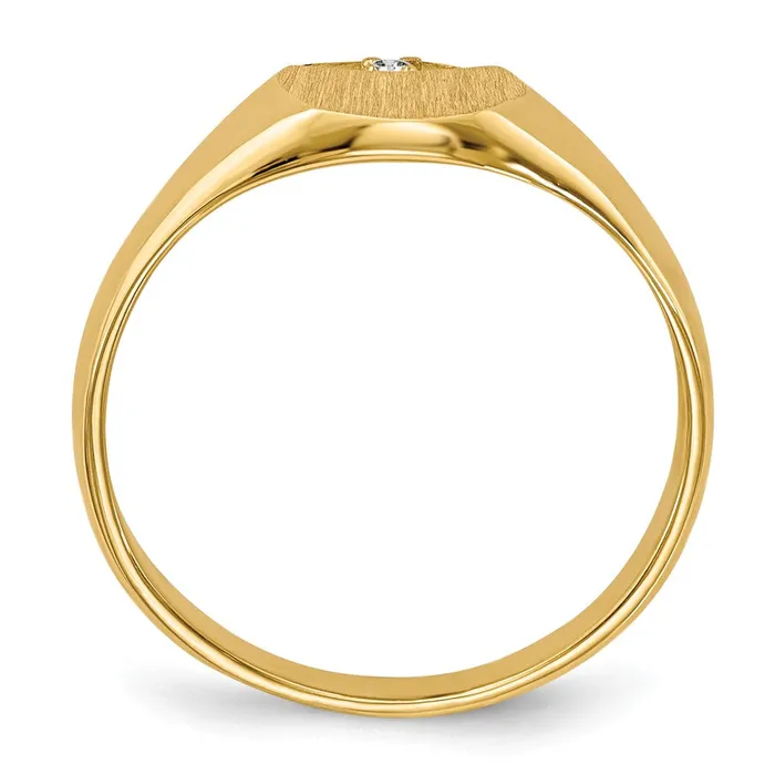 Goldiacom Rings 14K Yellow Gold A Real Diamond signet ring