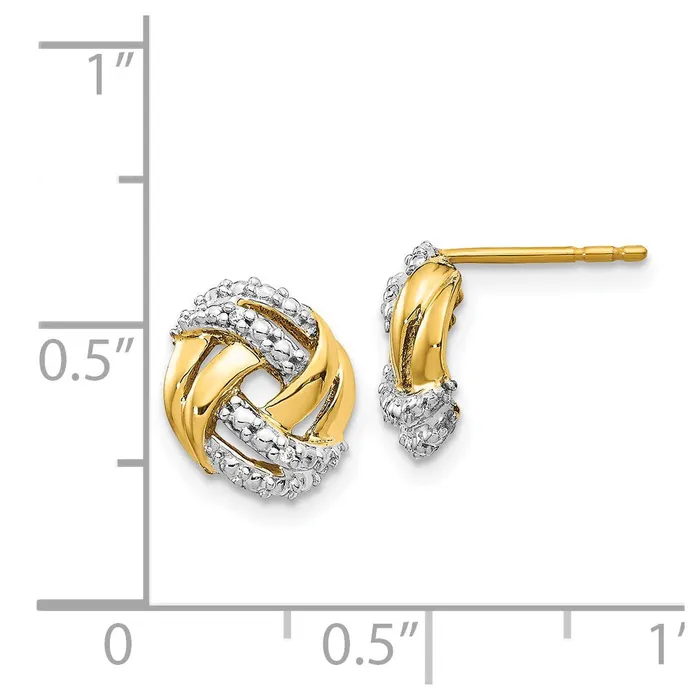 Goldia Earrings Solid 14k Yellow Rhodium Simulated CZ wRhodium Accents Round Post Earrings Goldia Earrings Solid 14k Yellow Rhodium Simulated CZ wRhodium Accents Round Post Earrings