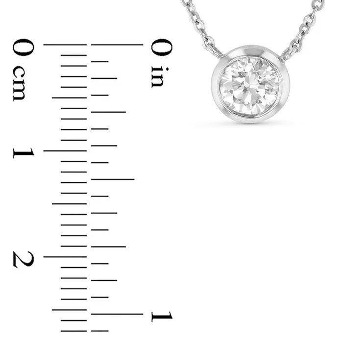 Goldia Necklaces 075 CT Natural Clarity Enhanced BezelSet Solitaire Necklace in 14K White Gold ISI2 Goldia Necklaces 075 CT Natural Clarity Enhanced BezelSet Solitaire Necklace in 14K White Gold ISI2