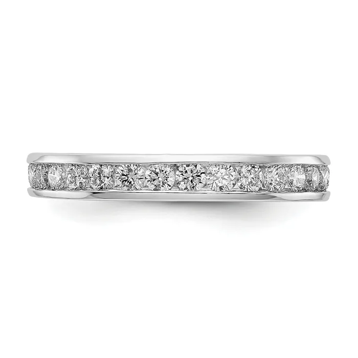 Goldia Rings 14k White Gold 1 Ct Lab Grown Diamond VSSI G Channel Set Eternity Band Ring