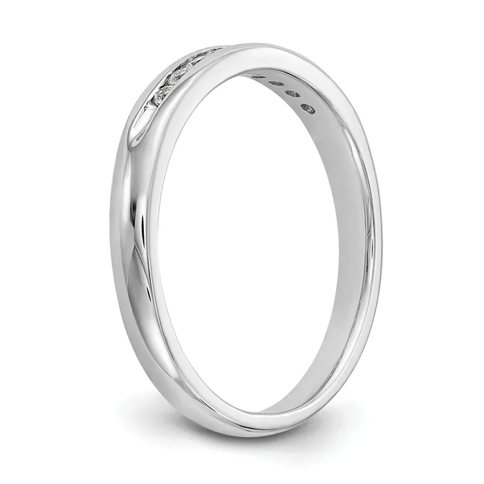 Rings Goldia 014ct CZ Solid Real 14K White Gold 9Stone Channel Wedding Band Ring