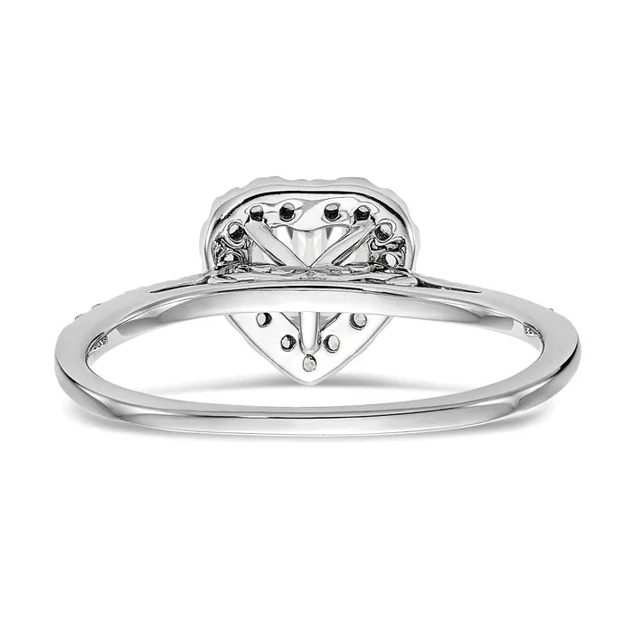 Rings Goldia 075ct CZ Solid Real 14K White Gold Heart Halo Engagement Ring