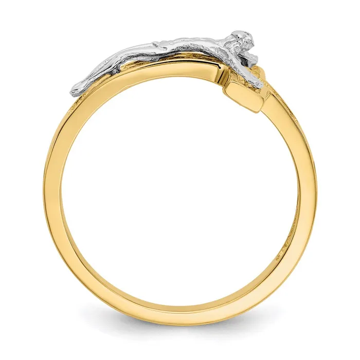 Rings Goldia 14k TwoTone Gold Polished Crucifix Ring