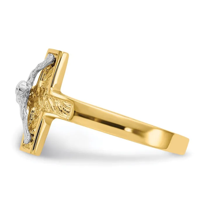 Rings Goldia 14k TwoTone Gold Polished Crucifix Ring