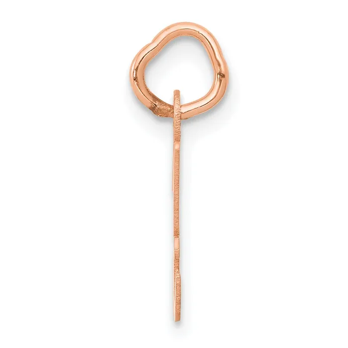 14k Rose Gold Small Script Letter H Initial Charm TreasureFineJewelers Charm Necklaces