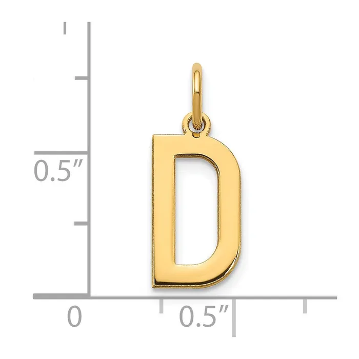 14k Yellow Gold Letter D Initial Pendant TreasureFineJewelers Necklaces