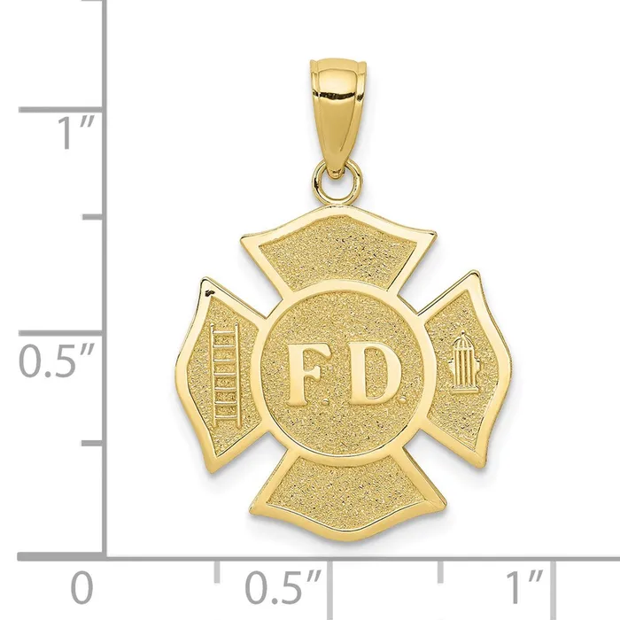 Necklaces TreasureFineJewelers 10k Fire Dept Maltese Cross Pendant