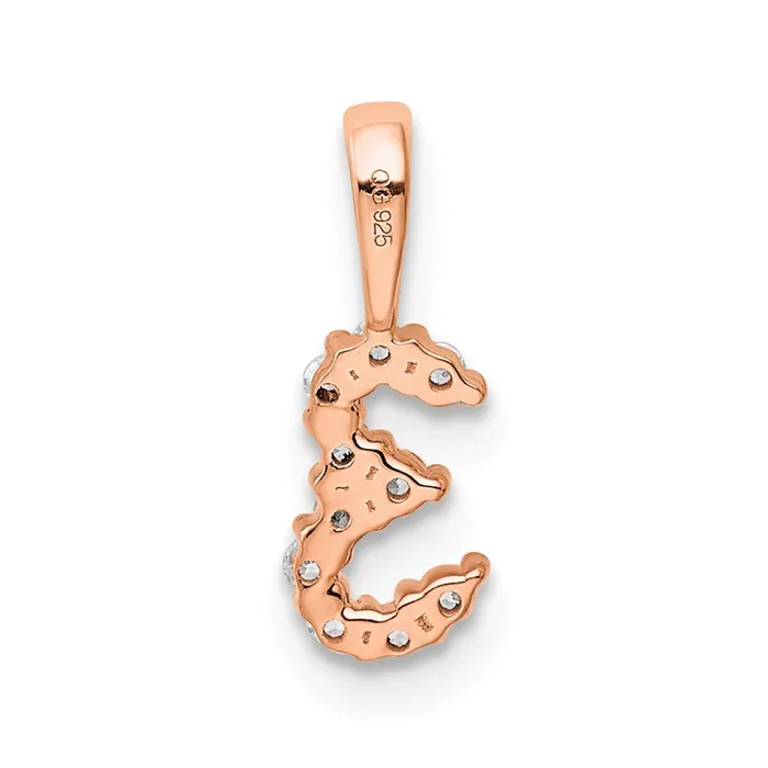 Necklaces TreasureFineJewelers 14k Rose Gold Diamond Number 3 Pendant