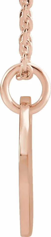 Necklaces TreasureFineJewelers 14K Rose Gold Initial L 10 mm Disc 1618 Necklace