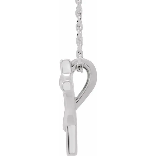 Sterling Silver Youth Cross with Heart 15 Necklace TreasureFineJewelers Necklaces