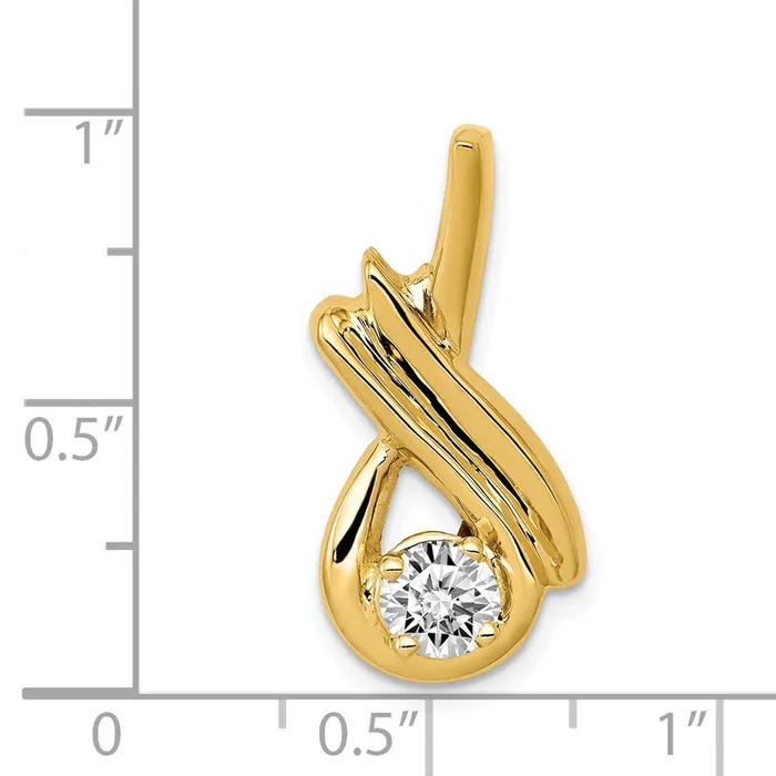 TreasureFineJewelers PreStyled Sets 14k Yellow Gold 5mm AAA Diamond Fancy Chain Slide
