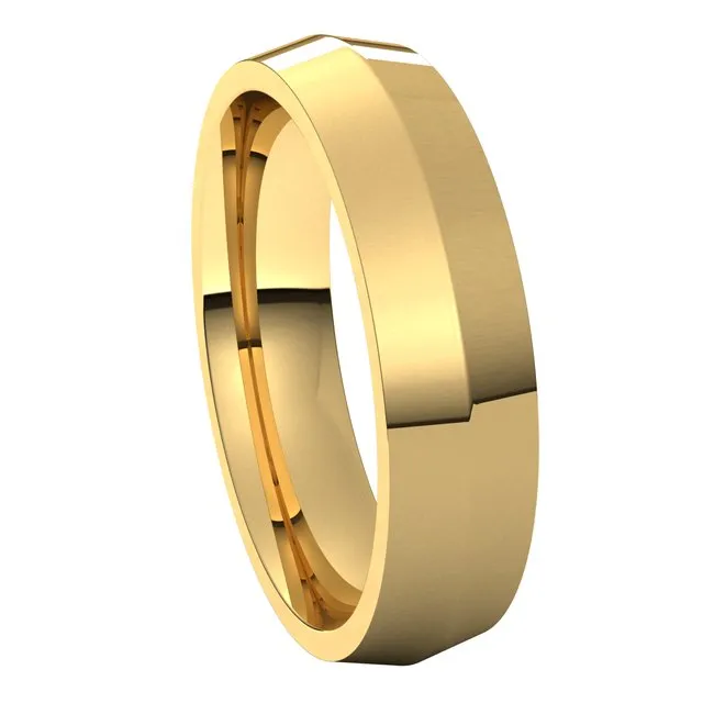 TreasureFineJewelers Rings 10K Yellow Gold 5 mm Knife Edge Comfort Fit Wedding Band