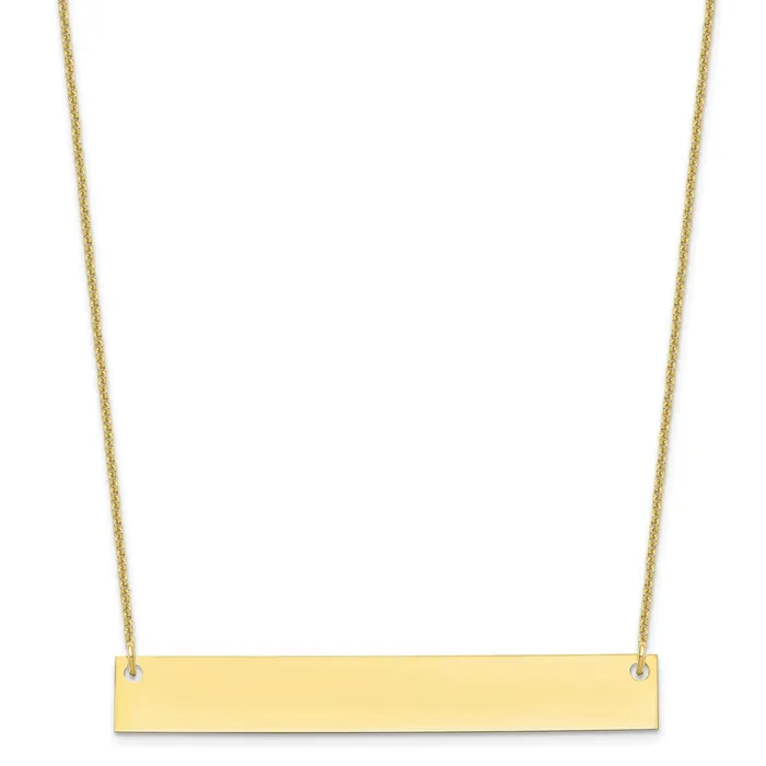 10K Large Polished Blank Bar NecklaceWBC10XNA639Y WB Choice Jewelry Necklaces