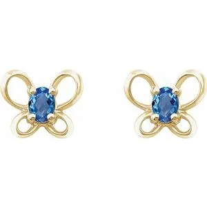 14K Yellow 4x3 mm Oval December Youth Butterfly Birthstone Earrings 653416670PSTWBC WB Choice Jewelry Earrings 14K Yellow 4x3 mm Oval December Youth Butterfly Birthstone Earrings 653416670PSTWBC WB Choice Jewelry Earrings