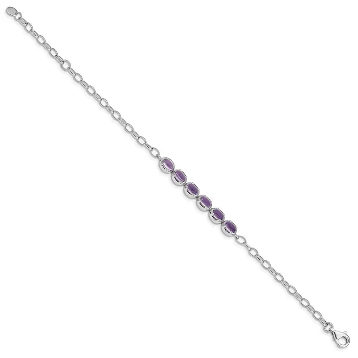 Bracelets Sterling Silver Rhodiumplated Amethyst BraceletWBCQG50658 WB Choice Jewelry Bracelets Sterling Silver Rhodiumplated Amethyst BraceletWBCQG50658 WB Choice Jewelry