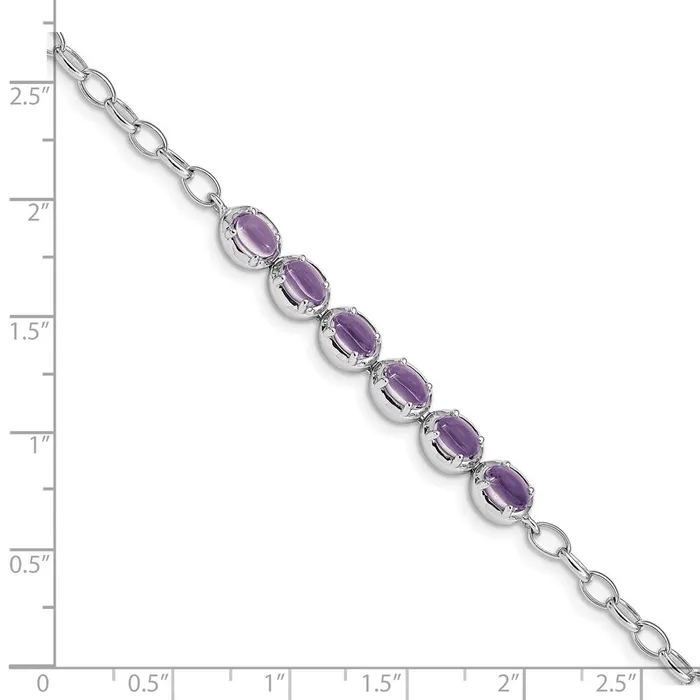 Bracelets Sterling Silver Rhodiumplated Amethyst BraceletWBCQG50658 WB Choice Jewelry Bracelets Sterling Silver Rhodiumplated Amethyst BraceletWBCQG50658 WB Choice Jewelry