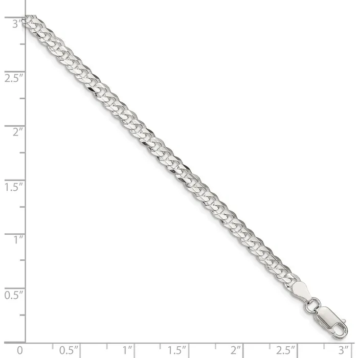 WB Choice Jewelry Rings Sterling Silver 45mm Concave Beveled Curb ChainWBCQCBC12022
