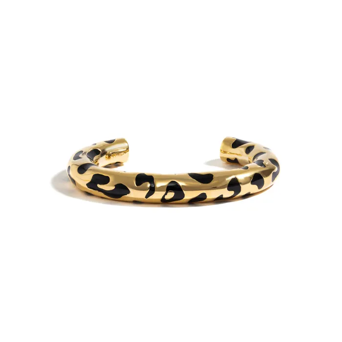 LEOPARDO BRACELET IN 18K YELLOW GOLD PLATED SILVER WITH ENAMEL DETAILS Jack Vartanian Bracelets