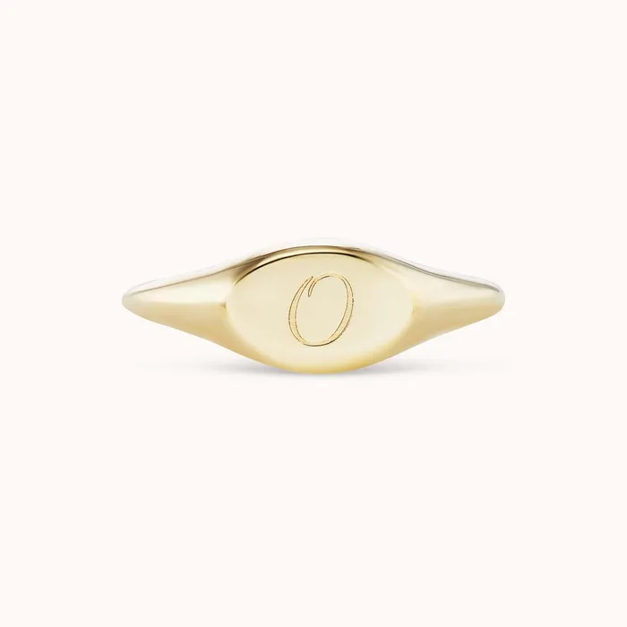Marlo Laz Engravable Signet Ring Yellow Gold Rings
