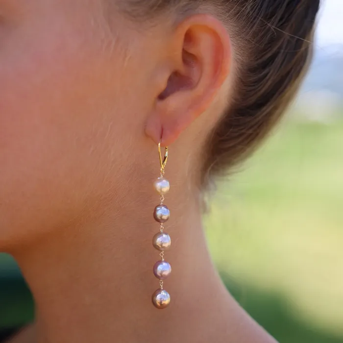 misha hawaii Earrings Elima Pink Pearl Earring