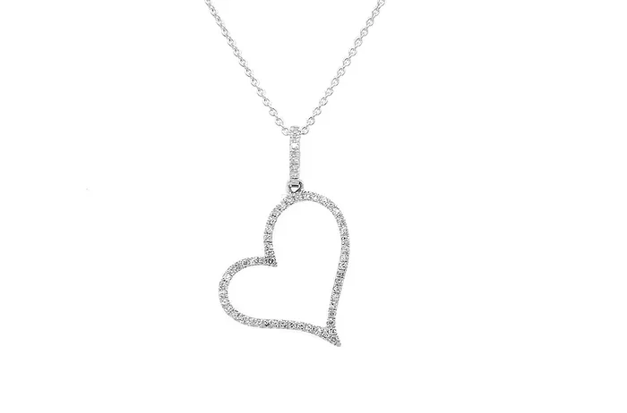 Necklace Large Heart Shape with Diamond Albert Hern Necklaces