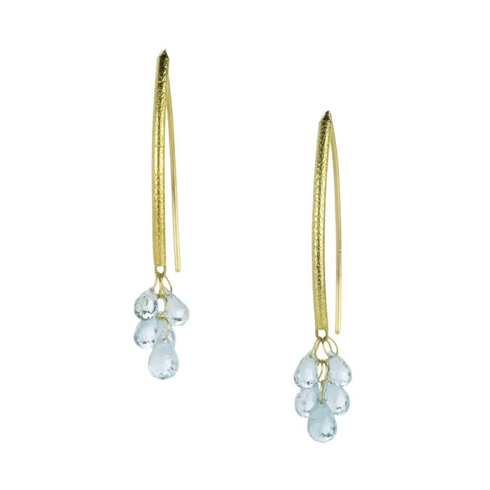 Earrings Barbara Heinrich 18k Aquamarine Navette Earrings