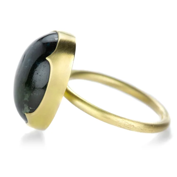 Gabriella Kiss Rings Oval Blue Green Tourmaline Cabochon Ring
