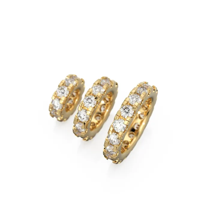 Jalvi Co Charm Necklaces 14k Gold Roundel Round Diamonds Charm Diamonds Wheel Charm Round Charm Holder Eternity Round Diamonds Band Connector April birthstone