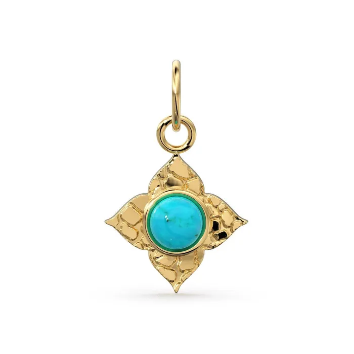 Jalvi Co Charm Necklaces 14k Yellow Solid Gold Fire Australian Opal Charm Pendant Bezel Jewelry Finding Antique Tribal Style