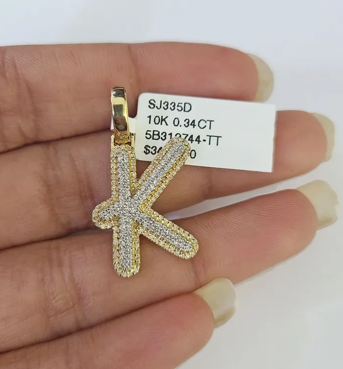 Necklaces Globalwatches10 10k Miami Cuban Chain K Diamond Charm Set 4mm 1826Yellow Gold Necklace Pendant
