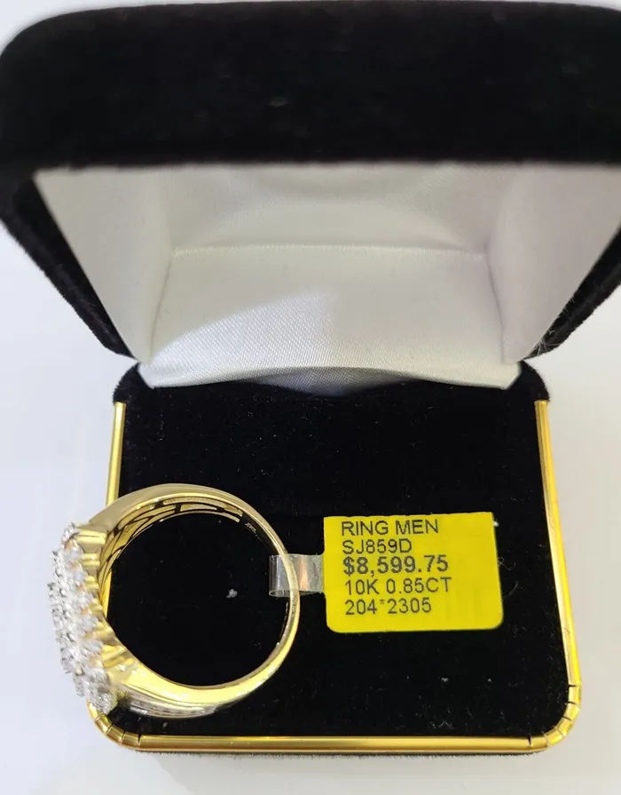 Rings Gold and Diamond Real 10k Yellow Gold Diamonds Mens Ring Natural Diamond Size 10