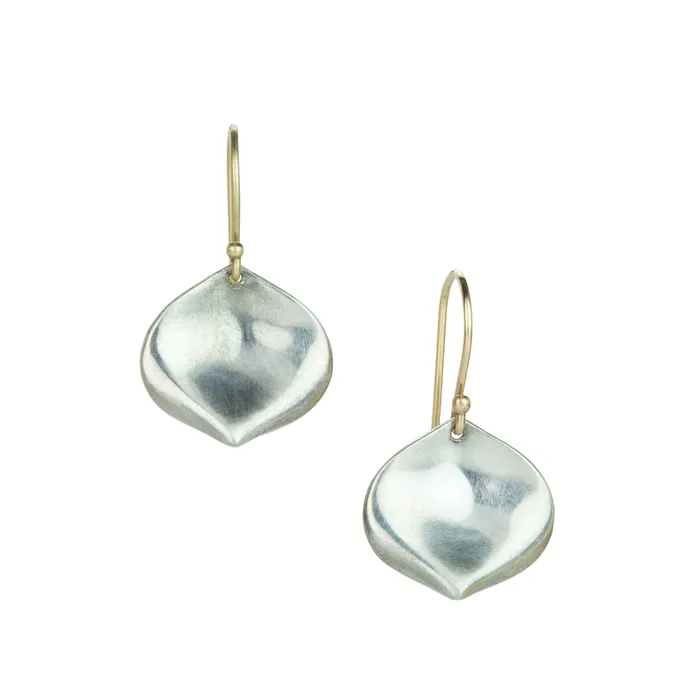 Small Sterling Silver Rose Petal Drop Earrings Annette Ferdinandsen Earrings
