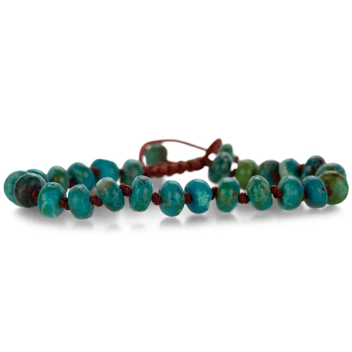 Smooth 8mm Chrysocolla Macrame Bracelet Joseph Brooks Bracelets