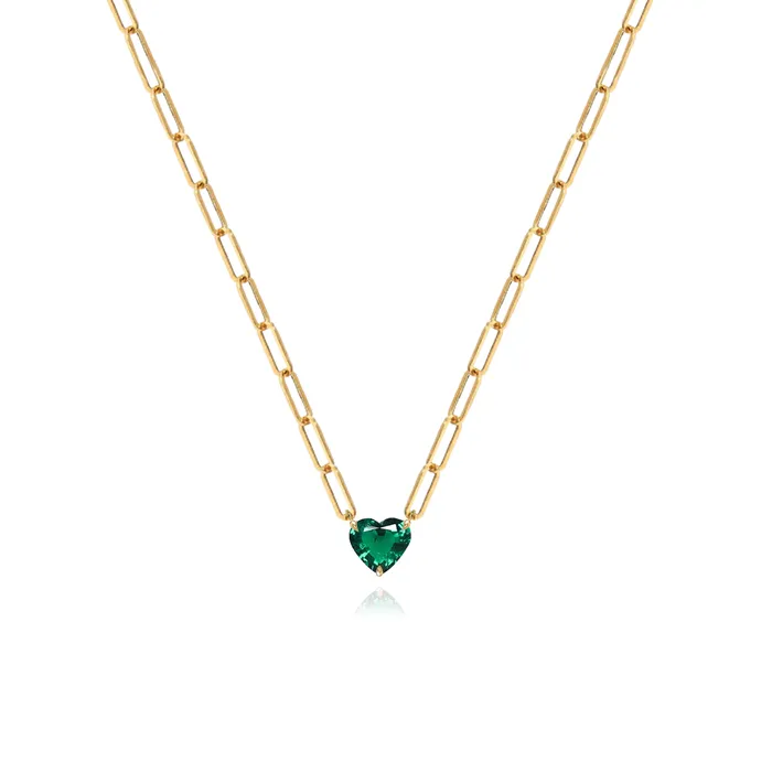 Alev Jewelry Solitaire Gemstone Paperclip Necklace Necklaces