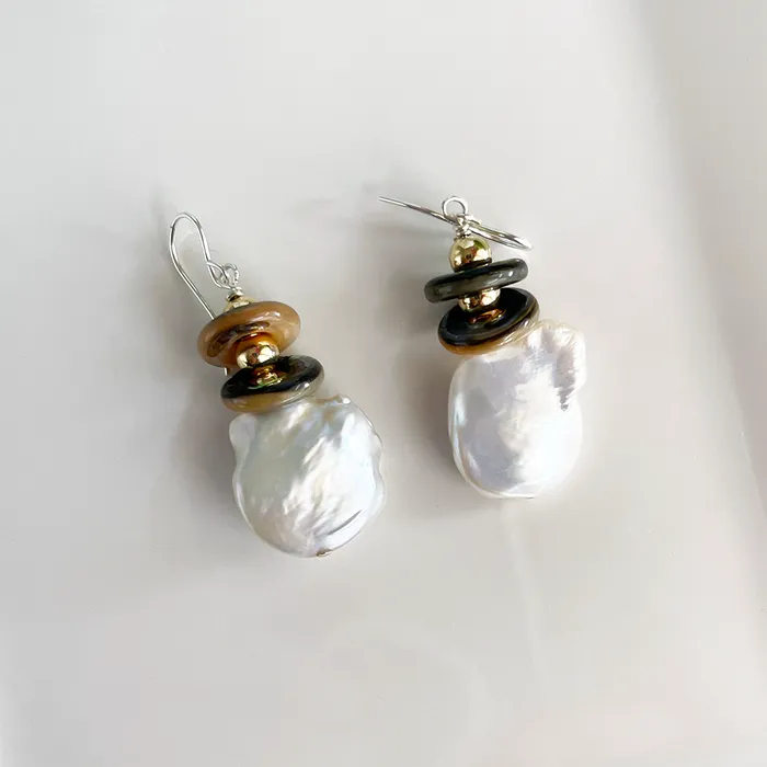 Elisa Ilana Baroque Pearl Earrings Earrings