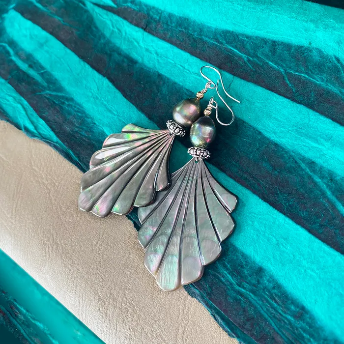 Mother of Pearl Freshwater Pearl Earrings Elisa Ilana Earrings Mother of Pearl Freshwater Pearl Earrings Elisa Ilana Earrings