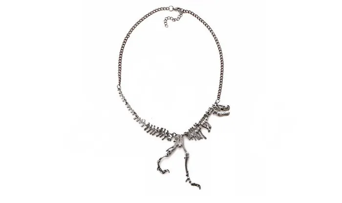 sparklingselections Punk Style Silver Plated Dinosaur Skeleton Pendant Necklace Necklaces