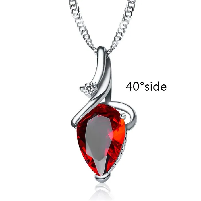 WaterDrop Shape Purple Red Pendant Necklace For Women sparklingselections Necklaces