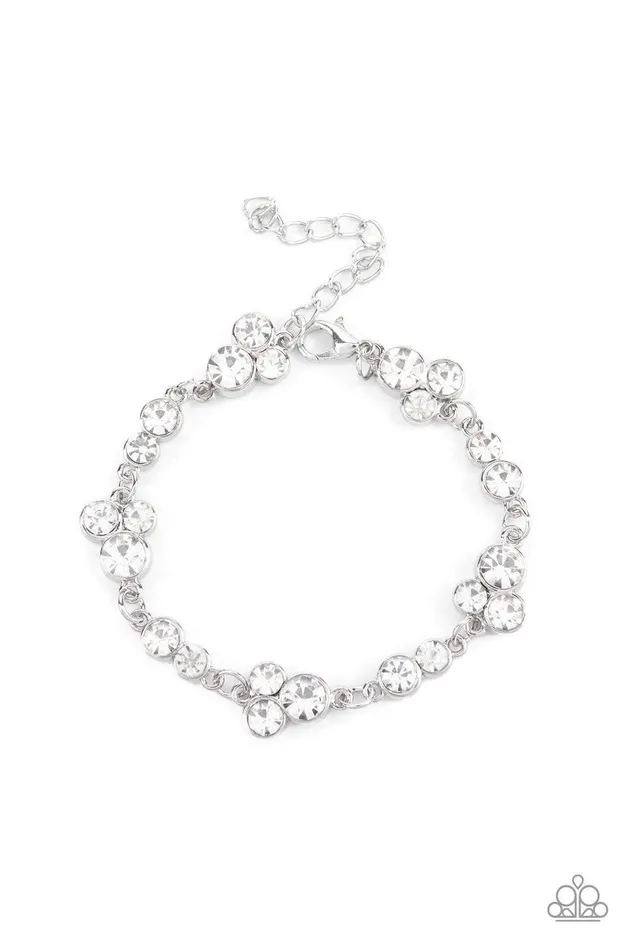 Bracelets Paparazzi Accessories Social GLISTENING White Bracelet Jewelry by Bretta