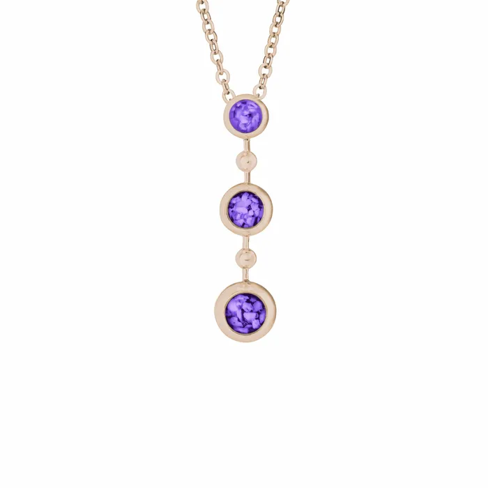EverWith Ladies Rondure Triple Drop Memorial Ashes Necklace EverWith Necklaces