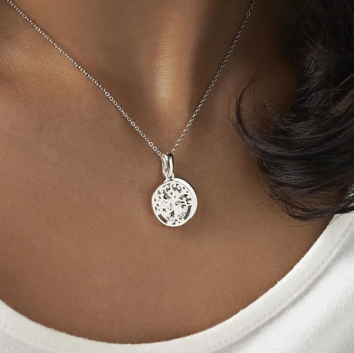 EverWith Necklaces EverWith Engraved Small Tree of Life Pawprint Memorial Pendant with Fine Crystal