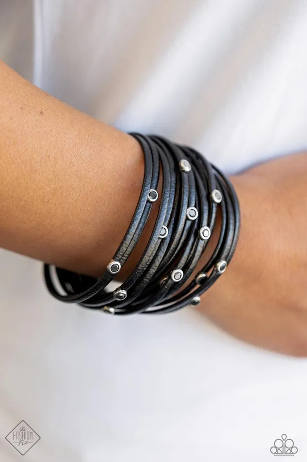 Fearlessly Layered Black Bracelet Jewelry by Bretta Paparazzi Accessories Bracelets