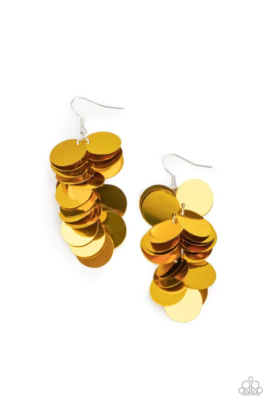 Paparazzi Accessories Earrings Now You SEQUIN It Gold Earrings Jewelry By Bretta