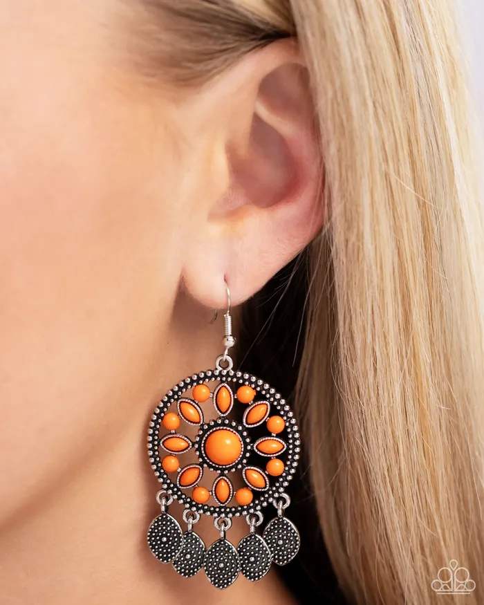 Paparazzi Accessories Earrings Sagebrush Symphony Orange Earrings Jewelry by Bretta
