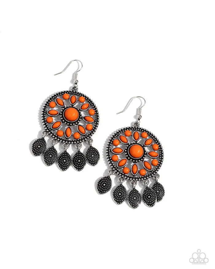 Paparazzi Accessories Earrings Sagebrush Symphony Orange Earrings Jewelry by Bretta